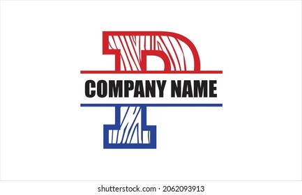 P Alphabet split letter flag abstract monogram vector logo template