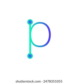 p alfabeto tech logo gradiente Vector eps