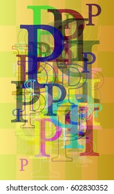 P Alphabet texture art