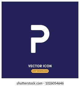 "P" Alphabet Typographic Vector Icon Illustration