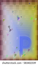 P Alphabet vector background