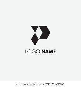 P alphabets Logo design letters initial typography flat clean minimalist simple business logo