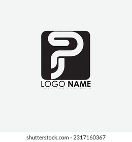 P alphabets Logo design letters initial typography flat clean minimalist simple business logo