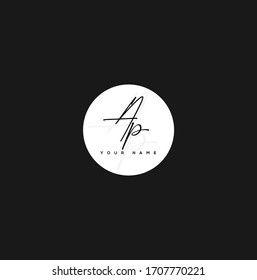  A P AP Initial letter handwriting and signature logo.	
