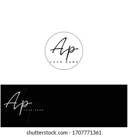  Un logotipo de firma y escritura a mano de la carta inicial de P AP.	
