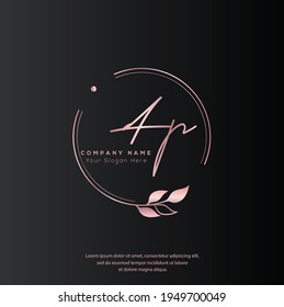 A P AP Initial letter handwriting and signature logo. Beauty vector initial logo .Fashion, boutique, floral and botanical