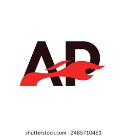 A P AP logo monogram with fire shape combination vector template, Graphic Alphabet Symbol for Corporate Business Identity