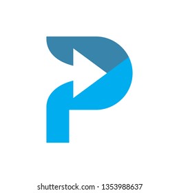 P arrow logo