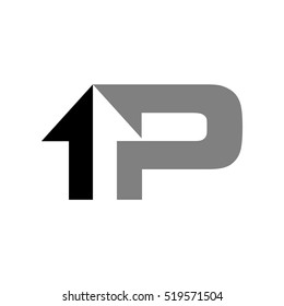 P Arrow Logo Vector 