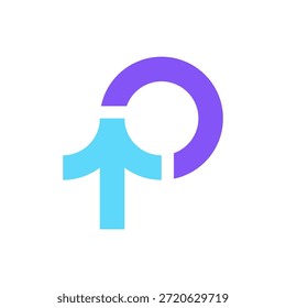 Diseño de logotipo moderno simple de P arrow