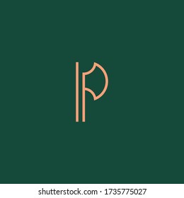 P + Axe logo template vector concept