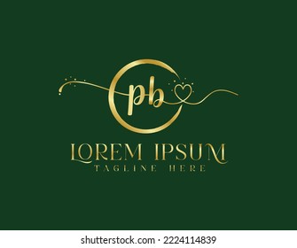 P B Feminine cursive modern logo