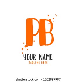 P B Handwritten logo template