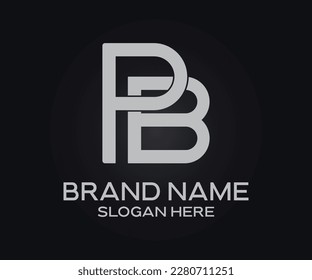 Plantilla de logotipo de letra inicial de P B