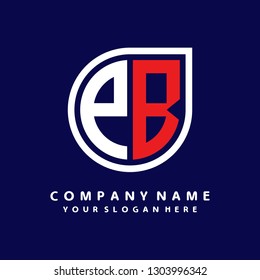 P B initial letter, modern logo design template vector