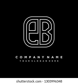 P B initial letter, modern logo design template vector