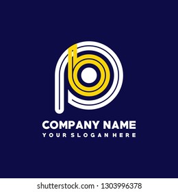 P B initial letter, modern logo design template vector