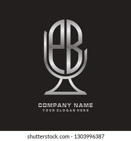 P B initial letter, modern logo design template vector