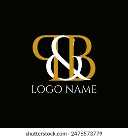 P and B letter alphabet abstract gold text