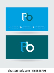 P & B Letter logo design vector element with Business card