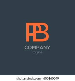 P & B Letter logo design vector element
