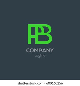 P & B Letter logo design vector element
