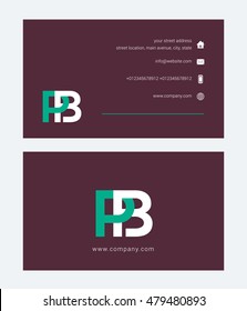 P B Letter logo vector with Business card template
