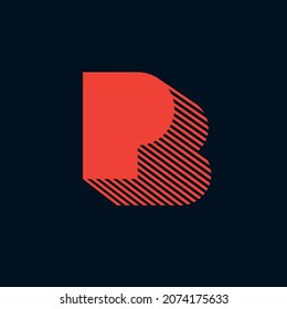 P and B monogram. Letter B is a shadow of P letter.
