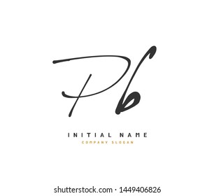 P B PB Beauty vector initial logo, handwriting logo of initial signature, wedding, fashion, jewerly, boutique, floral and botanical with creative template for any company or business.