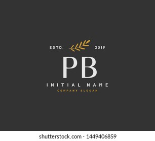 P B PB Beauty vector initial logo, handwriting logo of initial signature, wedding, fashion, jewerly, boutique, floral and botanical with creative template for any company or business.