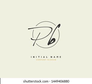 P B PB Beauty vector initial logo, handwriting logo of initial signature, wedding, fashion, jewerly, boutique, floral and botanical with creative template for any company or business.