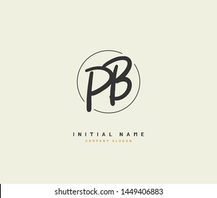P B PB Beauty vector initial logo, handwriting logo of initial signature, wedding, fashion, jewerly, boutique, floral and botanical with creative template for any company or business.