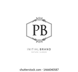 P B PB Beauty vector initial logo, handwriting logo of initial signature, wedding, fashion, jewerly, boutique, floral and botanical with creative template for any company or business.