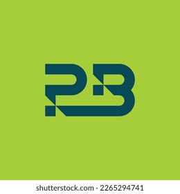 P and B or PB modern monogram logo with diagonal style