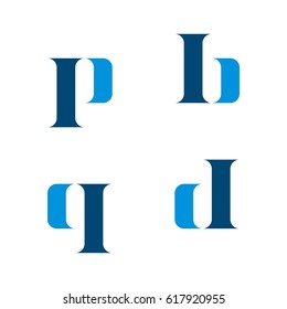 p b q d Letter Logo Template Illustration Design. Vector EPS 10.