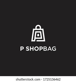 logotipo de tienda de bolsos de p / vector de bolsa de compra