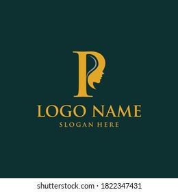 P Beauty Face Letter Monogram Luxury Creative Logo