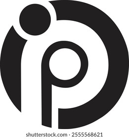 P black  lette  P logo with a simple design alphabet logo design with lines icon for business and company 