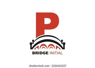 P bridge Letter logotipo de plantilla para su marca.