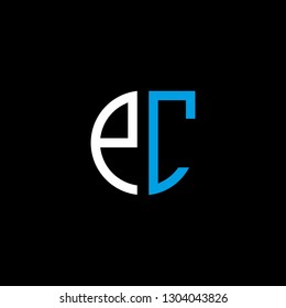 P C initial letter, modern logo design template vector