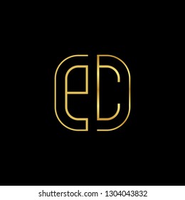 P C initial letter, modern logo design template vector