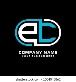 P C initial letter, modern logo design template vector