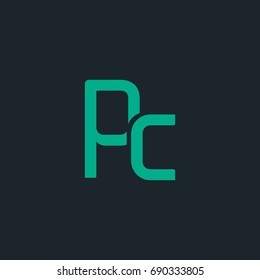 P C joint logo letter design vector template