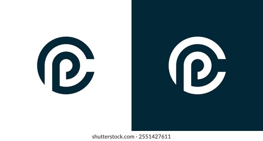P and C letter combination logo in circle, P C circle logo