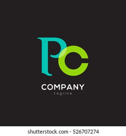 P & C Letter logo design vector element