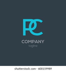 P & C Letter logo design vector element
