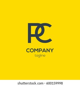 P & C Letter logo design vector element
