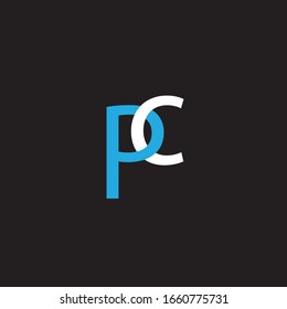 P C letter logo vector design on black color background.P C letter design for business logo.PC