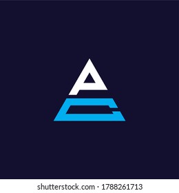 P & C letters Joint logo icon vector template for corporate logo and business card design.