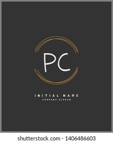 P C PC Beauty vector initial logo, handwriting logo of wedding, fashion, jewerly, heraldic, boutique, floral and botanical with creative template for any company or business.